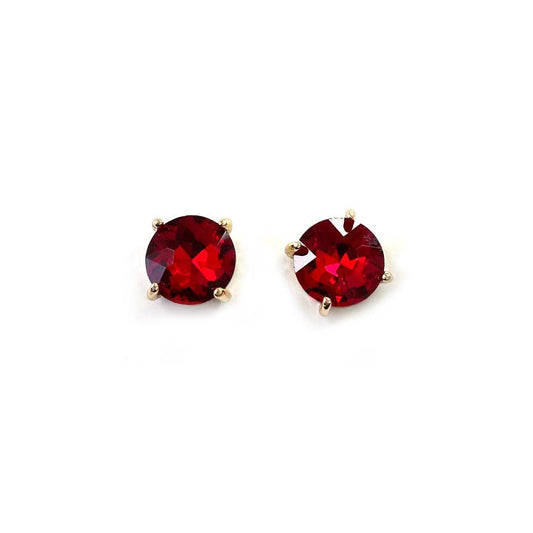 Sterling Silver S925 Post 12mm Round Glass Stud Earrings