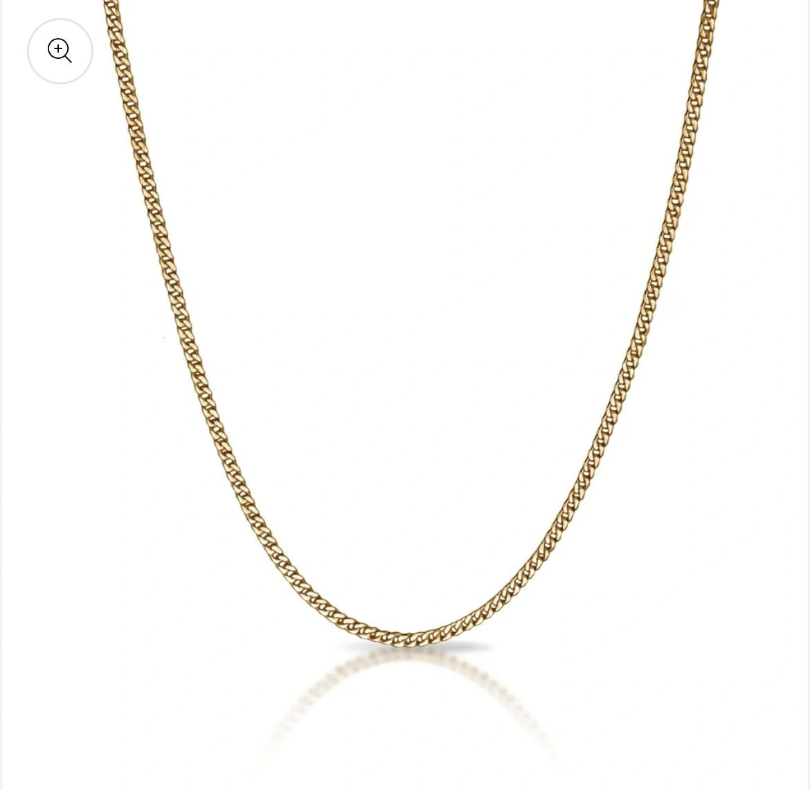 3mm Cuban Link Chain - 14k Gold over Stainless Steel
