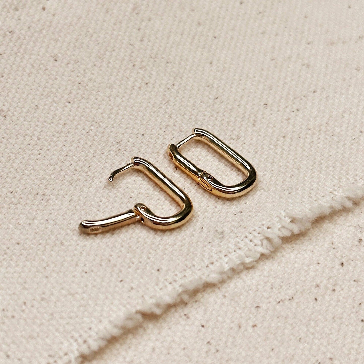 Polished Rectangle Clicker Earrings