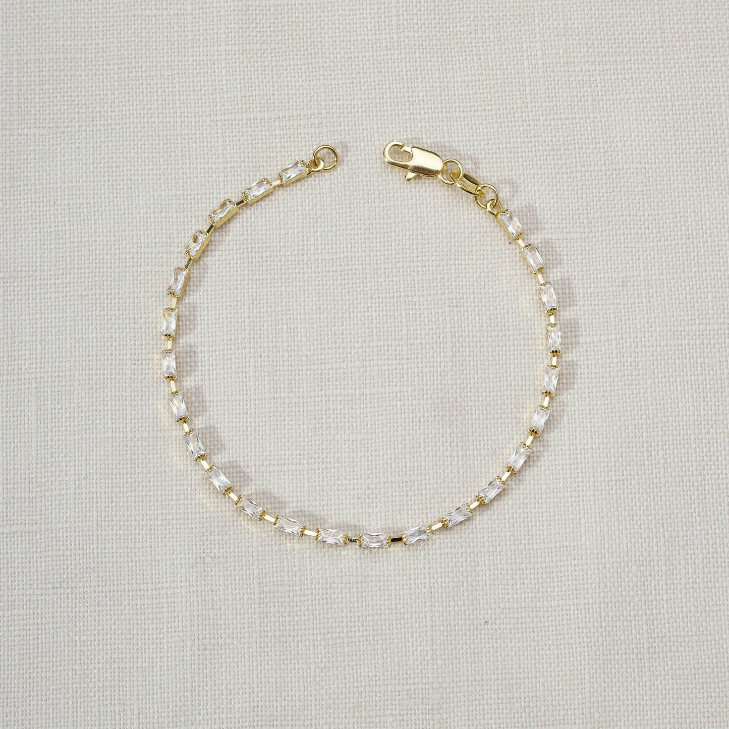 18k Gold Filled Baguette Tennis Bracelet