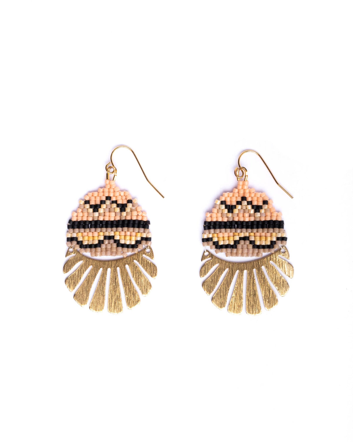 Beaded Handwoven Santa Fe Drops (Magenta/Orange)