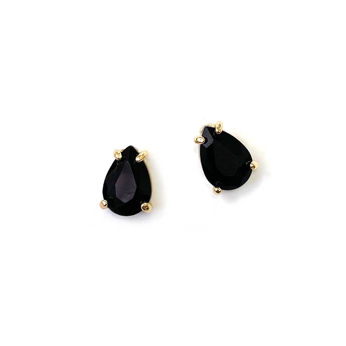 Sterling Silver S925 Post Teardrop Glass Stud Earrings