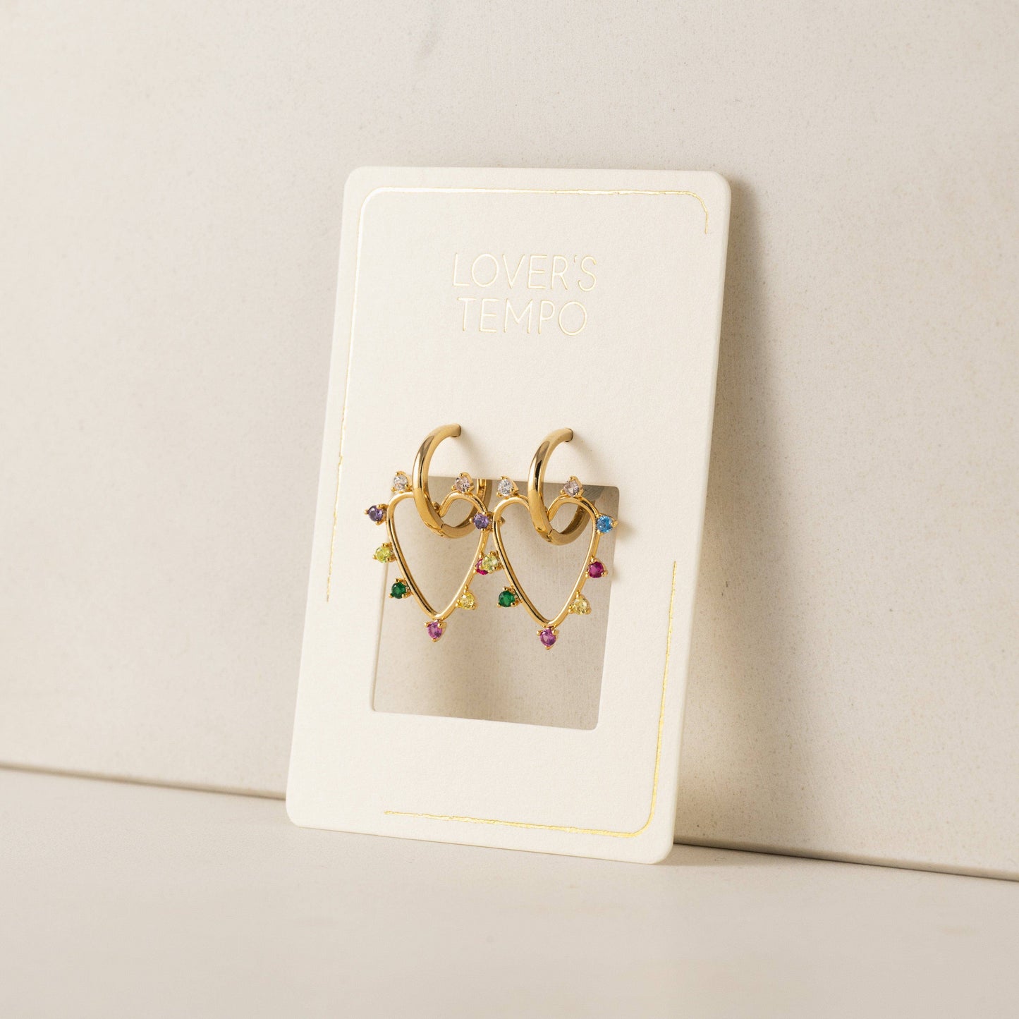 Chapel Heart Hoop Earrings | Gold-Plated Earrings | CZ Hoops