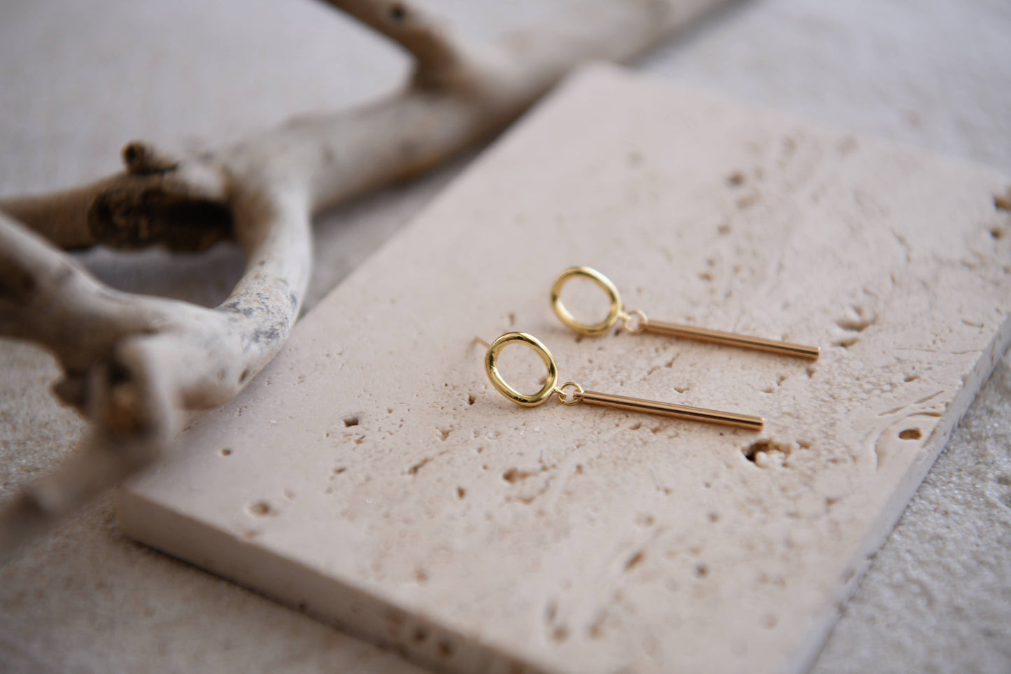 Gatsby Bar Drop Gold Plated Earrings