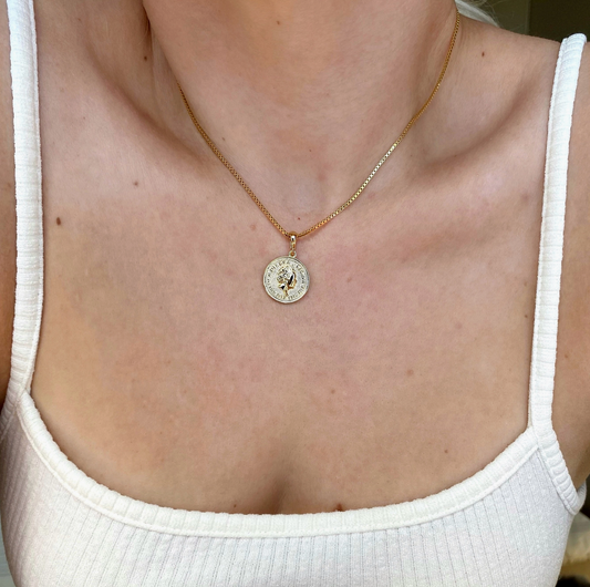 Queen Elizabeth Coin Pendant Necklace - Gold Filled