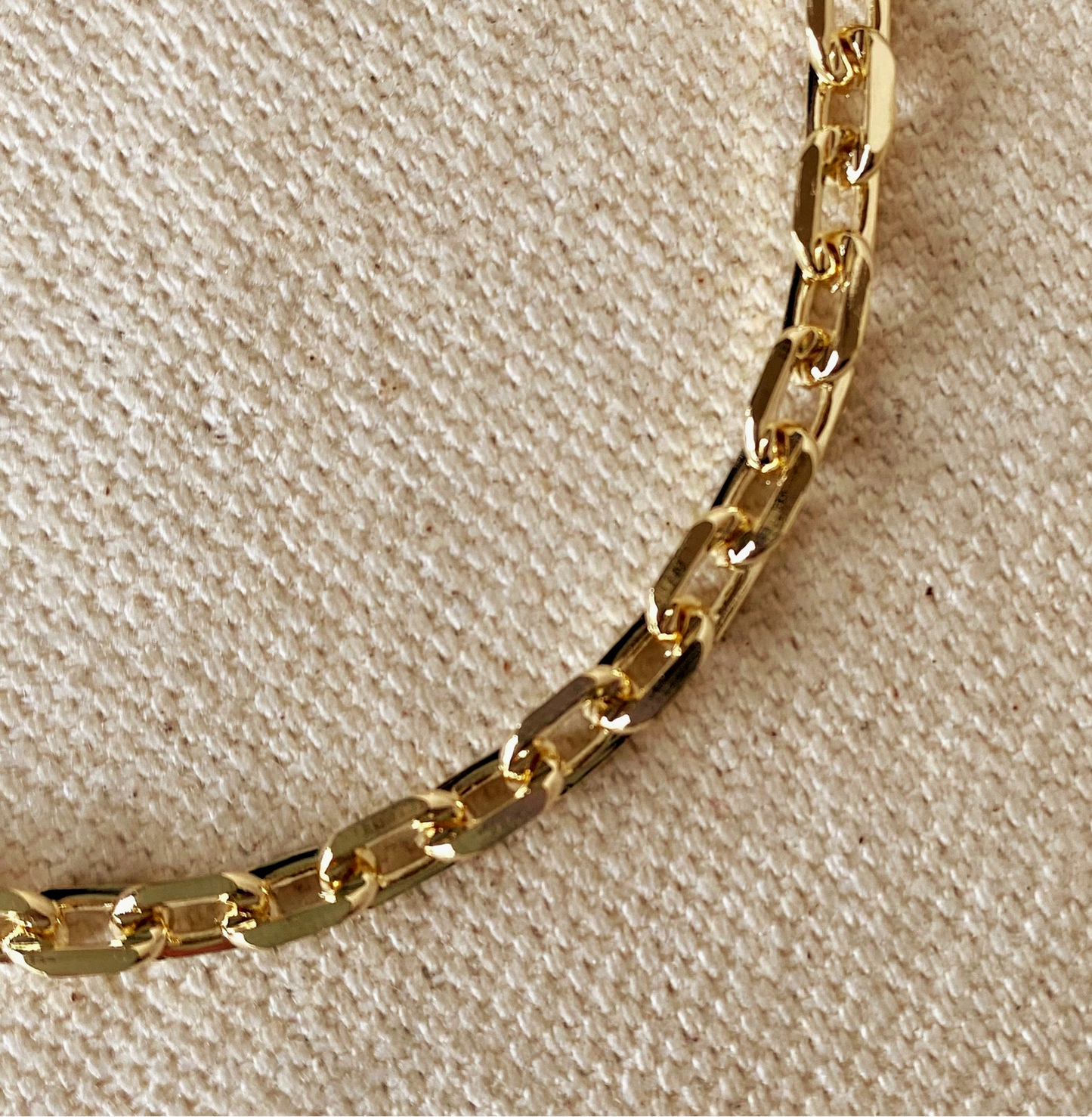 18k Gold Filled Diamond 4.5 mm Cut Anchor Link Bracelet