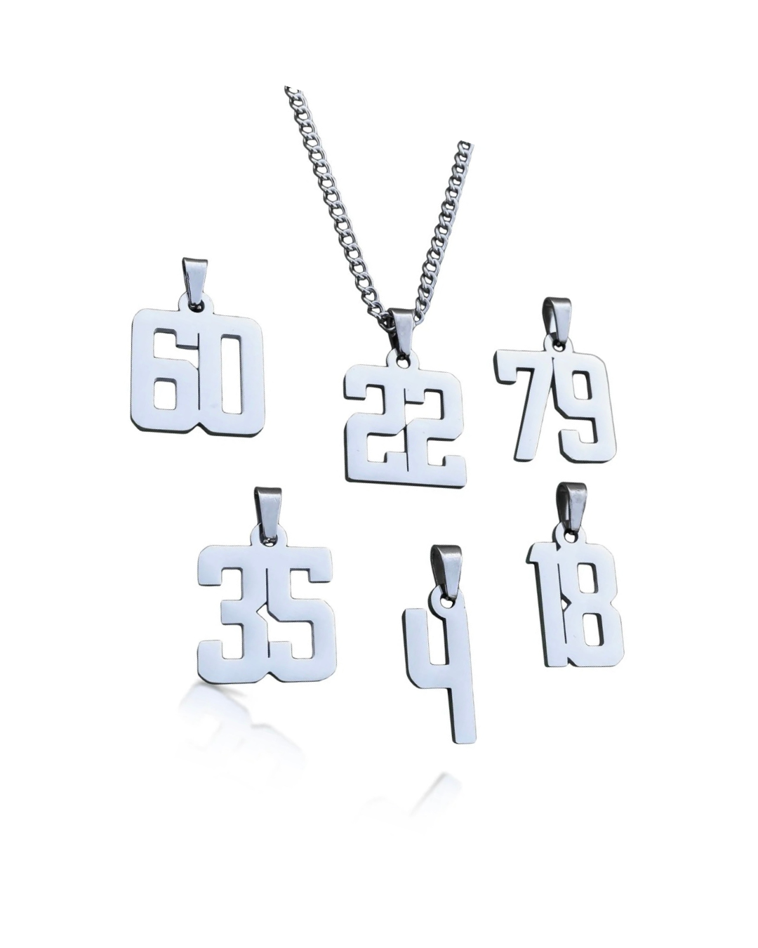 Customer Number Pendant Necklace - Stainless Steel