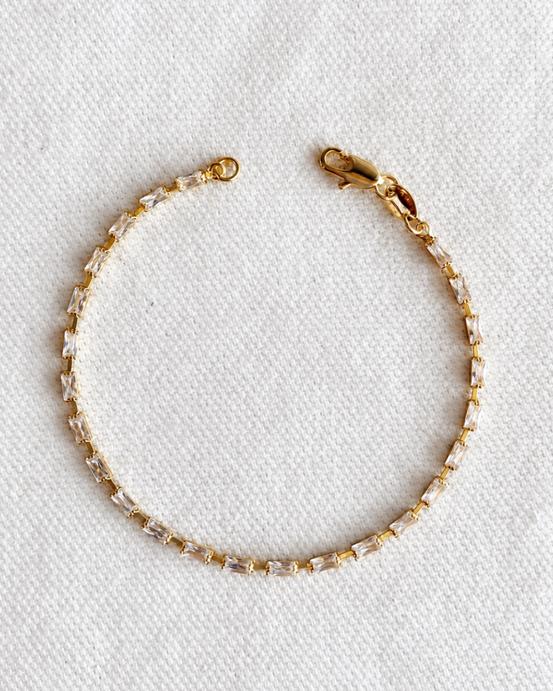 18k Gold Filled Baguette Tennis Bracelet