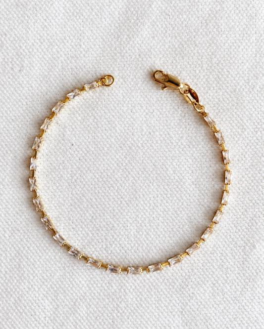18k Gold Filled Baguette Tennis Bracelet
