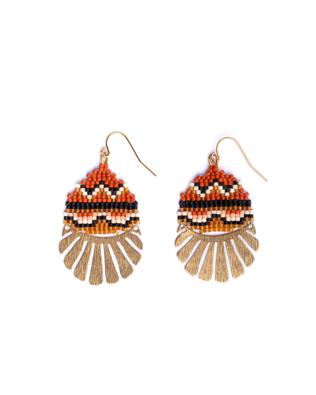 Beaded Handwoven Santa Fe Drops (Magenta/Orange)