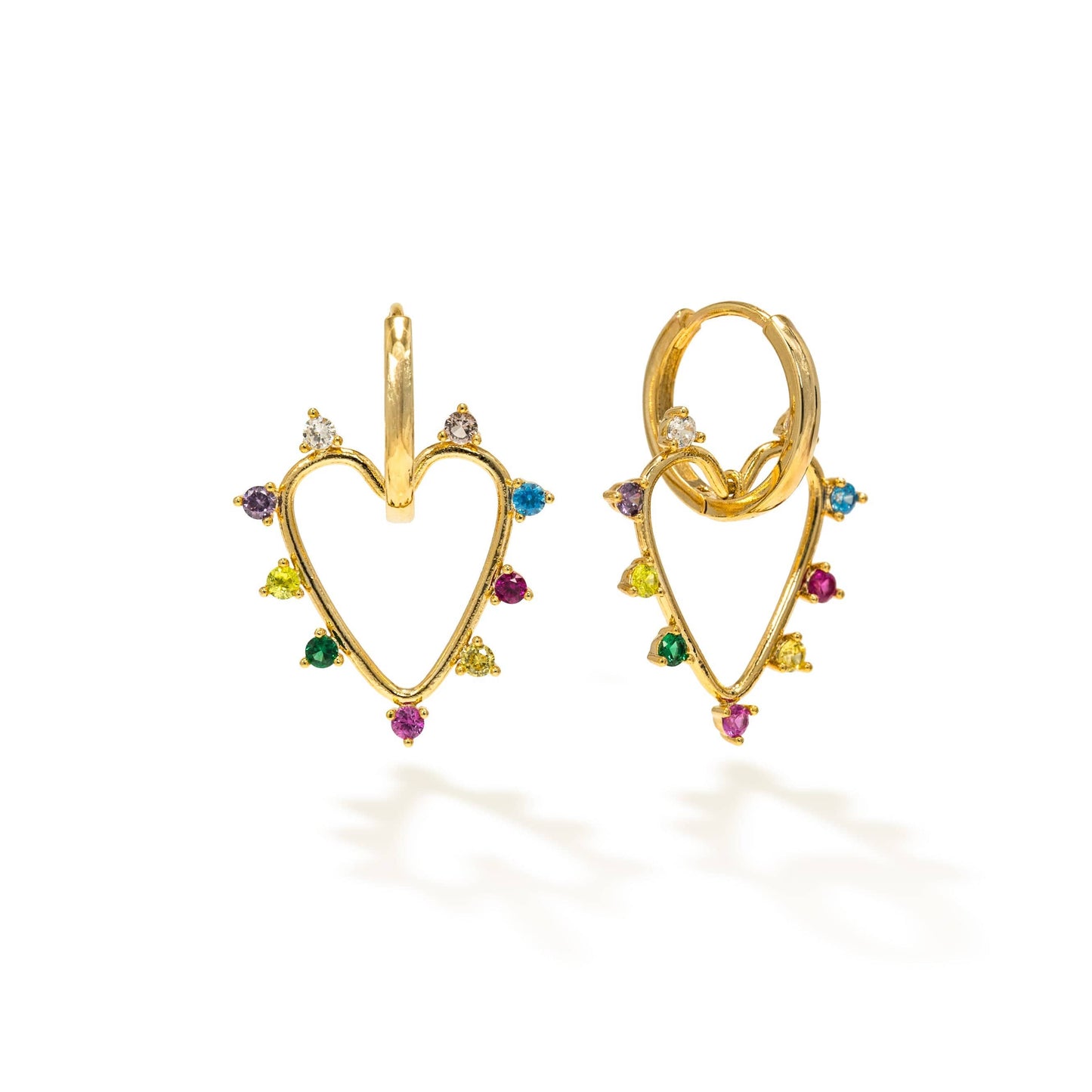 Chapel Heart Hoop Earrings | Gold-Plated Earrings | CZ Hoops