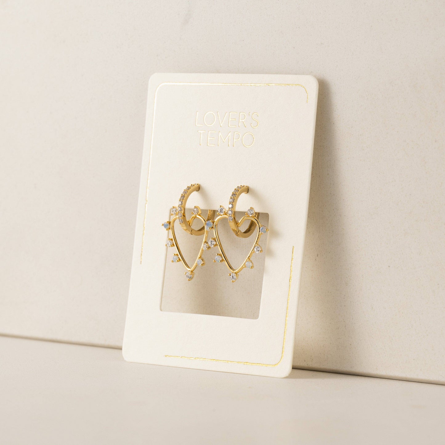 Chapel Heart Hoop Earrings | Gold-Plated Earrings | CZ Hoops